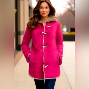 MARISA Christina Dark Pink Faux Suede Toggle Jacket. Excellent, just like new!